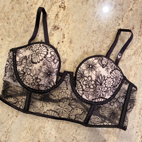 NWT Victoria’s Secret Floral Embroidered push up bustier - Picture 5 of 6